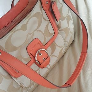 Coach bag-coral and cream color